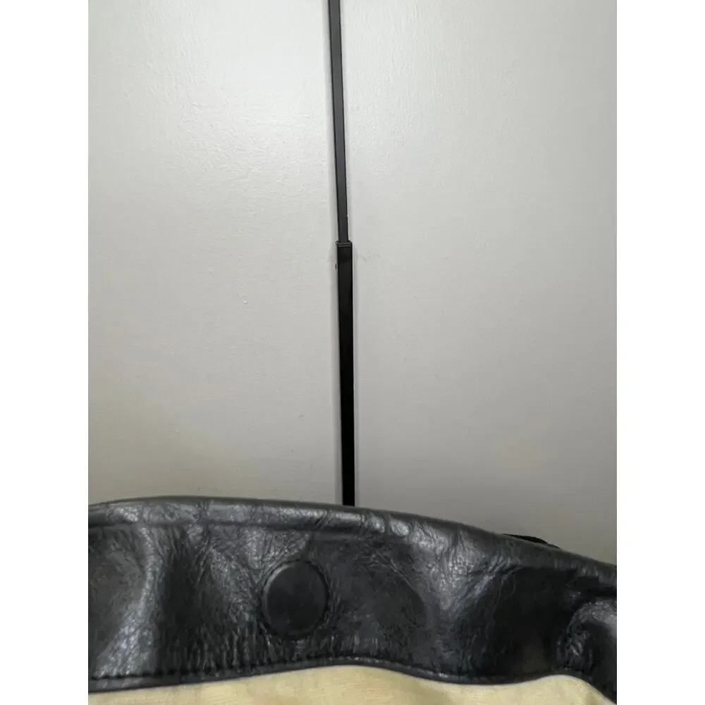 Tory Burch Black Pebbled Leather Large Slouch Tote Satchel Shoulder Bag